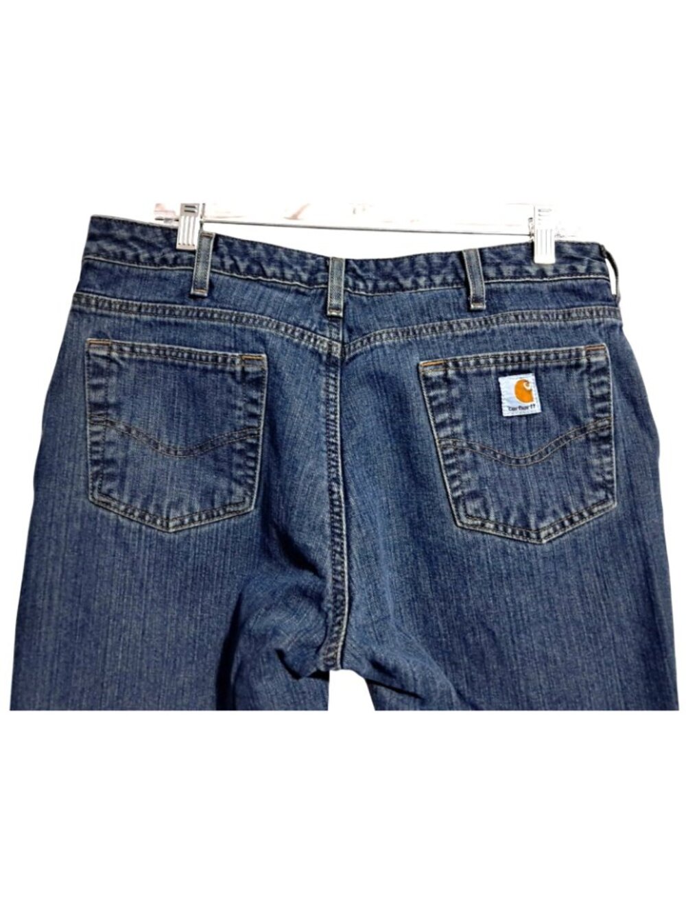 Carhartt Flannel Lined Jeans Womens Size 12 Relaxed Fit Blue Denim Cotton - Picture 9 of 10